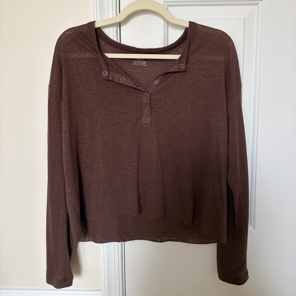 aerie henley long sleeve top